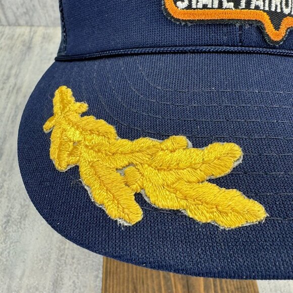 Georgia State Patrol Hat Snap Back Trucker Blue Mesh Cap Adult Vtg - Picture 5 of 11